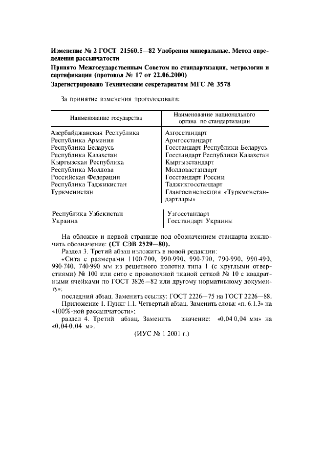 Изменение №2 к ГОСТ 21560.5-82
